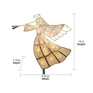 Neu Christbaumspitze GE Capiz Stil Gold Engel 16 LED Lichter - Bild 1 von 3