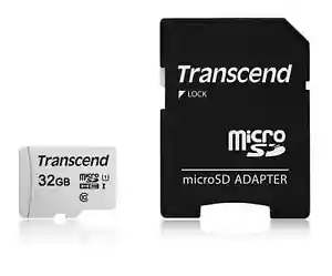 32GB Transcend 300S microSDHC UHS-I CL10 Memory Card with SD Adapter BULK PRICE - Picture 1 of 2