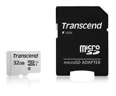 32GB Transcend 300S microSDHC UHS-I CL10 Memory Card with SD Adapter BULK PRICE - Image 1 of 2