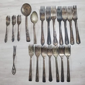 Lote surtido vintage de horquillas planas de plata artesanías deslustradas - Imagen 1 de 21