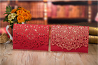1/10/30/50pcs Luxury Red Lace Wedding Invitations Card Laser Cut Card & Envelope