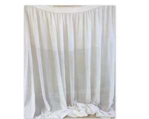 1 Rare Antique Tulle Handmade Curtain Victorian Vintage White Sheer Tussore Wide - Picture 1 of 10