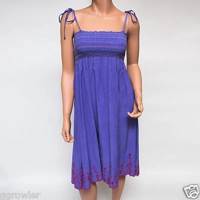 Da-nang 紫色刺绣花卉丝绸太阳裙 $290 XS  — 第 1/4 张图片