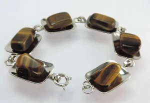 Vintage Armkette mit Tigerauge Metall - Bild 1 von 4