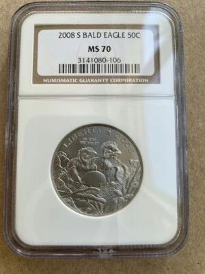 2008 S BALD EAGLE 50C NGC GRADED BY NGC MS70 - Image 1 of 2