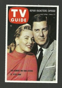Peter Gunn Lola Albright Craig Stevens TV Guide Collector Card