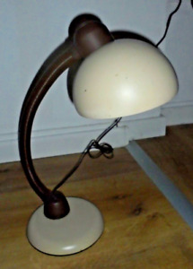 je fassung - lampe de table / lampe de bureau rétro vintage marron / beige