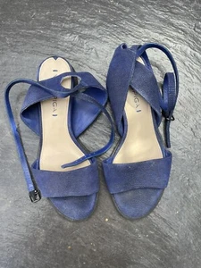 Via Spiga Women's Navy Blue Leather Low Gladiator Sandals, Size 7 - Picture 1 of 7