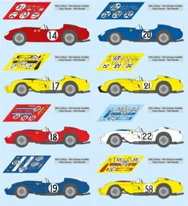 Decals Ferrari 250 TR Le Mans 1958 1:32 1:43 1:24 1:18 calcas - Imagen 1 de 9