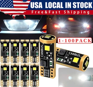 T10 LED License Plate Light Bulbs 6000K Super Bright White 168 2825 194 - Picture 1 of 13