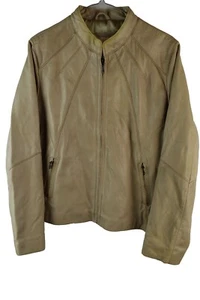 Lakeland Fine Leather Womans Soft beige Leather Zip Up Jacket SIze 44' - Picture 1 of 8