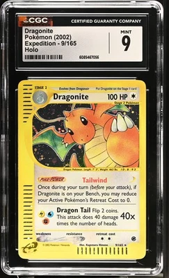 CGC 9 MINT Dragonite 2002 Expedition 9/165 Holo Pokemon Card - Image 1 of 2