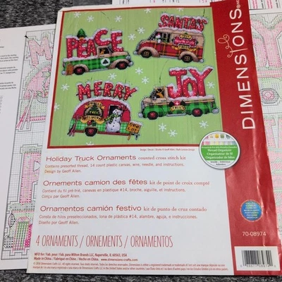 Dimensions “Holiday Truck Ornaments” Cross Stitch Chart Christmas Design - Image 1 of 3