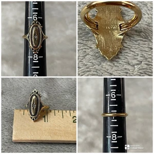 Vintage Avon 1976 Kensington Ring Gold-tone Victorian Revival Signed Size 7 - Picture 1 of 8