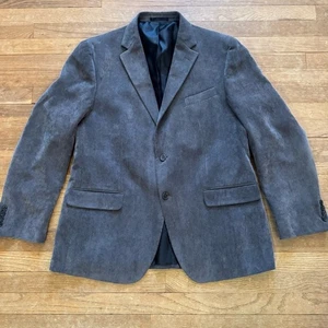 Geoffrey Beene gray corduroy two button blazer jacket size 44R b34 - Picture 1 of 5