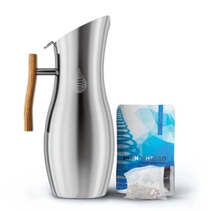 pH Vitality Alkaline Water Filter Pitcher for Drinking Water Stainless Steel ... - Picture 1 of 8