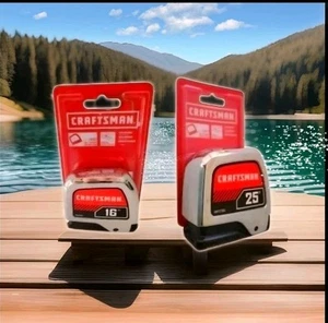 Combination of two craftsman tape measures, stainless steel, 16 ft and 25 ft - Picture 1 of 6