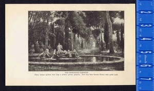 ROMA: The Borghese Gardens, Pincian Hill, Public Park - Impresión histórica de 1924 - Imagen 1 de 1