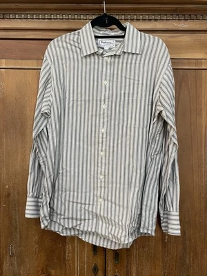 Camisa Burberrys of London Azul Rayas Manga Larga Botón EE. UU. Para Hombres 16-34 Foto 1 de 4