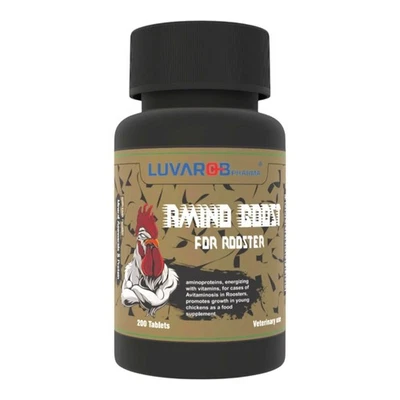 LUVAROBPHARMA Super Aminoacidos Tabs For ROOSTERS with Proteins 200 Tablets Extra Strenght