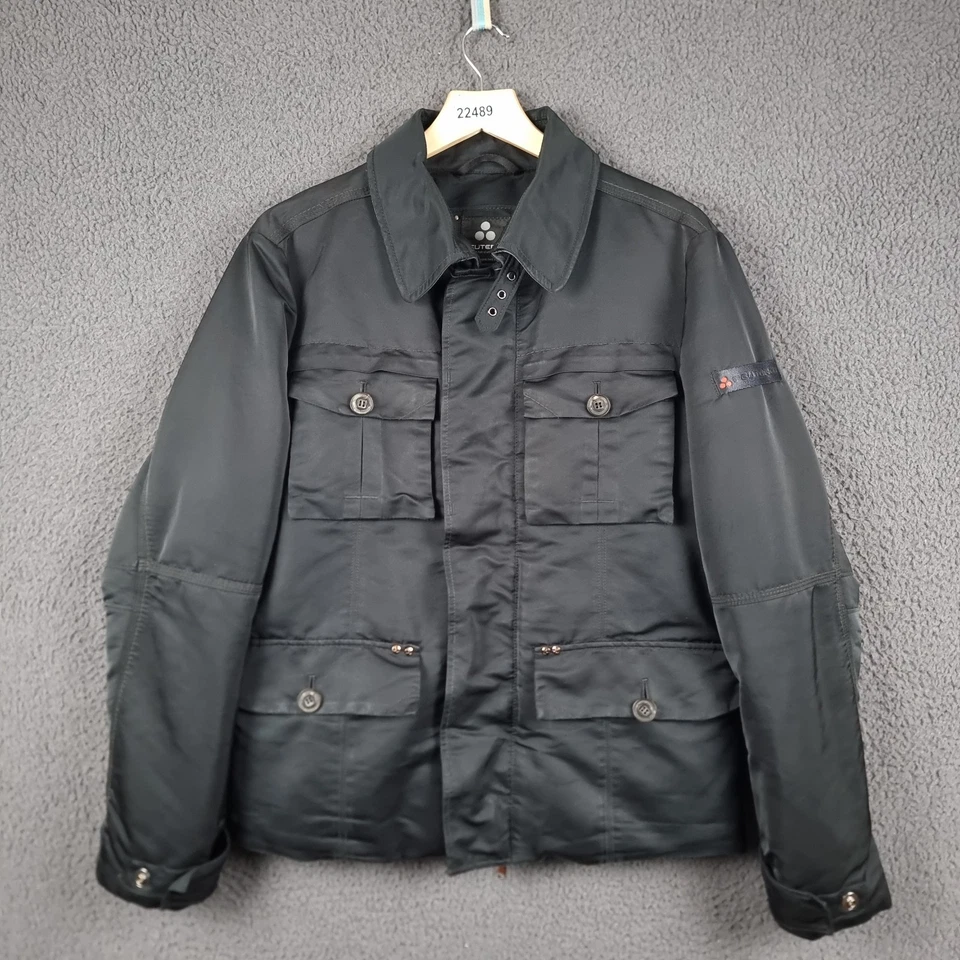 PEUTEREY Jacket Mens L Large 50 Black Goose Down Field Coat Military Collared - Image 1 of 4