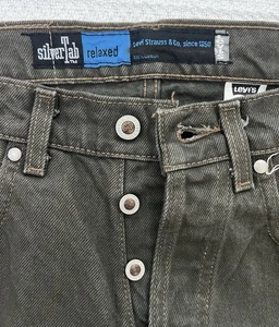 Jeans Levis Silvertab uomo 32x32 grigio vestibilità rilassata anni 90 denim bottoni mosca vintage leggi - Foto 1 di 11