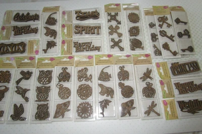 Artesanos Cuadrado Corte Láser Madera Kraft Icono Palabras Insectos Llaves Lote 24 Foto 1 de 4