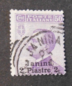 ITALIA, ITALY,1909-11 LEVANTE "F. ITALIA SVR GIANNINA  2p su 50c vio.USED ss. 4 - Picture 1 of 1