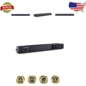 Rack-Mountable 10-Outlet Metered PDU with Digital Amperage Meter and Cord Tray - Picture 1 of 8