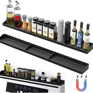 30"Kitchen Stove Top Magnetic Over The Stove Shelf Organizer Silicone Spice Rack - Picture 1 of 13