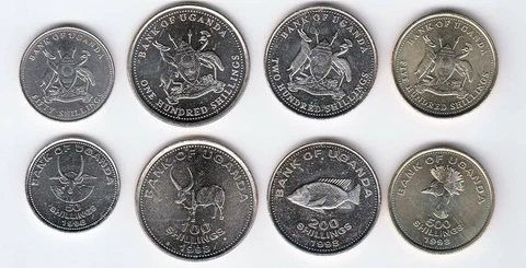 Uganda 4 PCS Coin Set: 50, 100, 200, 500 Shillings (1998) UNC Cover