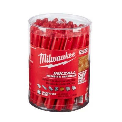 Milwaukee INKZALL Red Fine Tip Jobsite Marker 36-Pack - Image 1 of 3