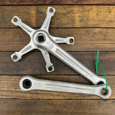 Juego de bielas Campagnolo Record vintage 144 BCD 1981 1 plata 170 mm escudo círculo Foto 1 de 4