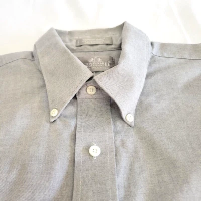 Stafford Ejecutivo Talla 18/34 Pinpoint Oxford Sin Arrugas Manga Larga Gris Foto 1 de 4