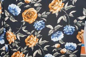 Floral Brushed Jersey Knit Fabric Golden Roses By the Yard Bfab - Picture 1 of 4