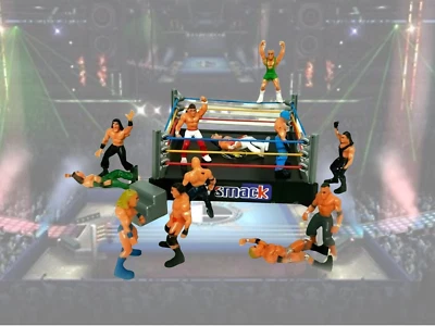 WWE Action Figures Smack RAW Wrestler Superstar Fight Ring - Image 1 of 4