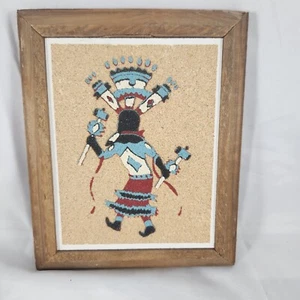 Vintage Native American Navajo Sand Art Paintings Apache Mountain Spirit Dancer - Picture 1 of 2