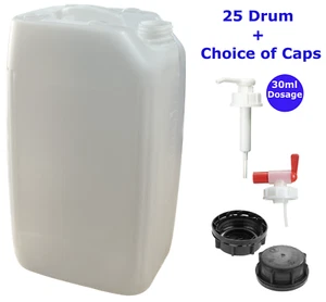 25 LITROS 25L JERRYCAN JERRICAN CONTENEDOR DE AGUA CONTENEDOR DE TAMBOR SEGURO PARA ALIMENTOS BOMBA TAPA - Imagen 1 de 16