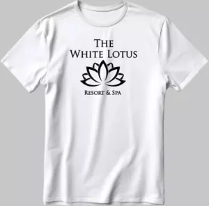 The White Lotus Logo Manga Corta Blanco-Negro Hombre/Mujer P331 - Imagen 1 de 5