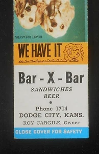 Telefono Cargile anni '50 Bar - X - Bar Panini Birra Roy 1714 Cani Dodge City KS MB - Foto 1 di 1