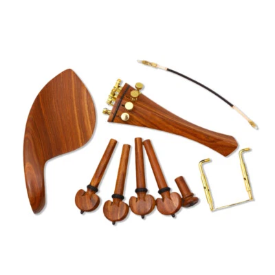 4/4 Violin Parts Kit: Rosewood Tailpiece, Pegs & Chin Rest - Image 1 of 4