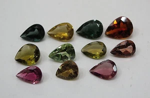 11pc Natural Loose Tourmaline Lot Pear 6*4mm approx AAA Quality Non-treated - Picture 1 of 4