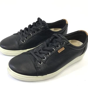 ECCO Damen Sneaker schwarz Leder Gr. 38 US Gr.7 minimalistisch stylisch (B184) - Bild 1 von 12