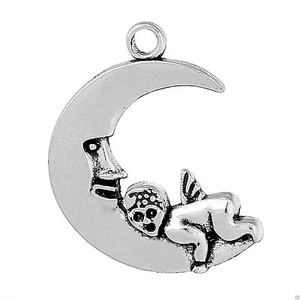 Man in the Moon Baby Pendant Necklace,Bracelet or Earings.Tibetan Antique Silver - Picture 1 of 1