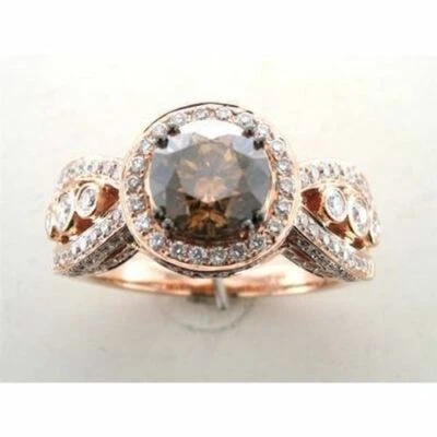 Anillo de cóctel LeVian de oro rosa de 18 quilates G-H SI1 diamantes chocolate 1,71 quilates talla 7 Foto 1 de 4