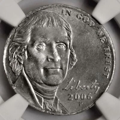 2006 NGC MS62 Struck On 4.2 Gram Elliptical Planchet Nickel Mint Error Rare Date - Image 1 of 4