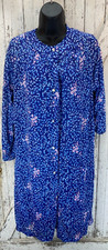 Vintage Annie Blue Floral! 100% Nylon Nightgown & Robe Peignoir Set Size M