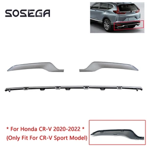 For Honda CRV 2020 2021 2022 Grey Silver 3Pcs Rear Bumper Splitter Molding Trims - Picture 1 of 13