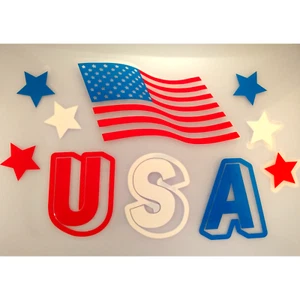 Patriotic Window Cling Decorations for Memorial Day, 4th of July, Labor Day - Picture 1 of 10