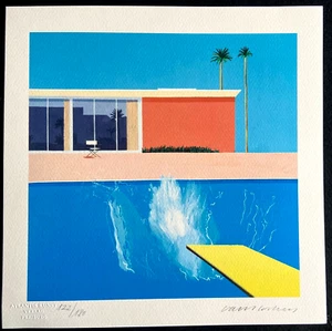 David Hockney Litografia COA originale firmata a penna numerata a matita @ - Foto 1 di 11